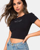 Bild von Tiney Tee in Schwarz mit Angel Heart Diamante