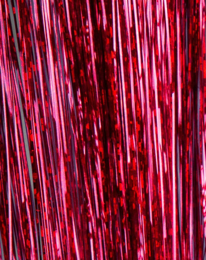 Rote Lametta-Haarverlängerung von Shrine