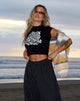 Bild von Tinsi Crop Top in Wrapped Gothic Schwarz und Weiß