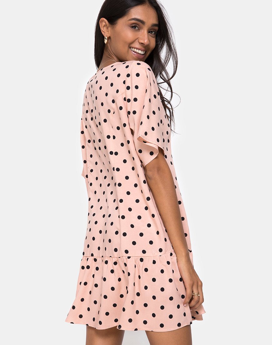 Bild von Tisha Babydoll Kleid in New Polka Nude Schwarz