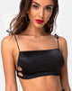 Bild von Tisya Crop Top in Satin Schwarz