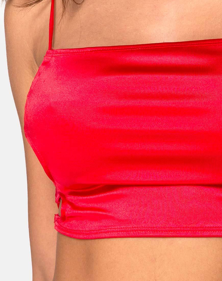 Bild von Tisya Crop Top in Satin Rot