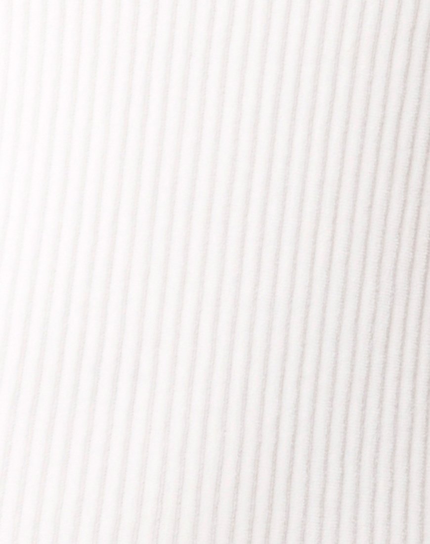 Bild von Tor Bodycon Kleid in Rippe Weiß