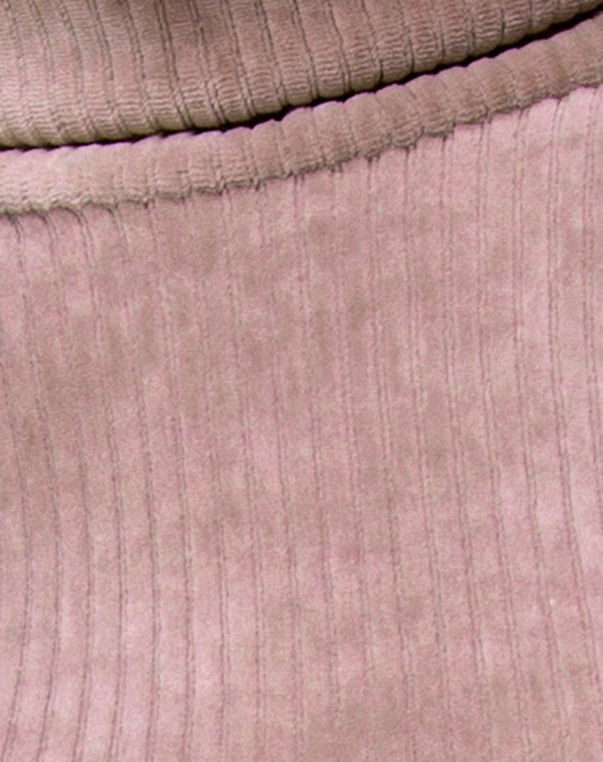 Image of Tor Kleid aus Samt Rippe Taupe
