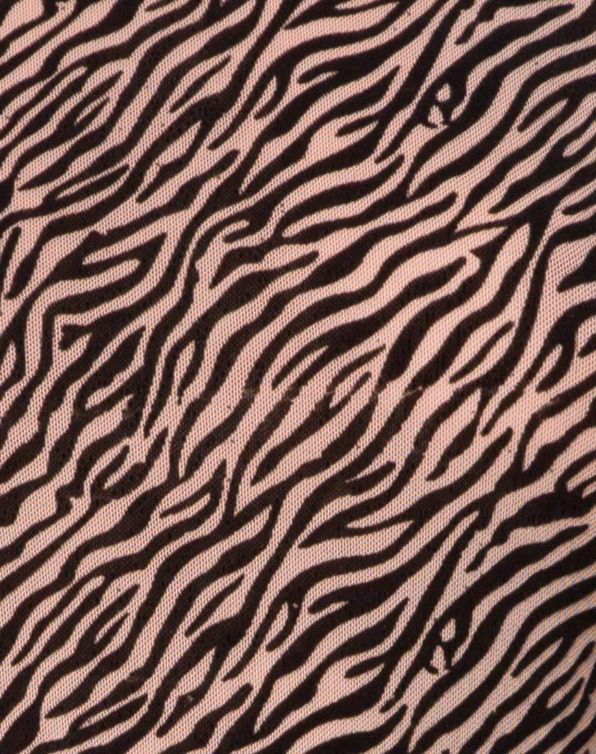Image of Torin Bodycon Kleid aus Tigernetz Tan