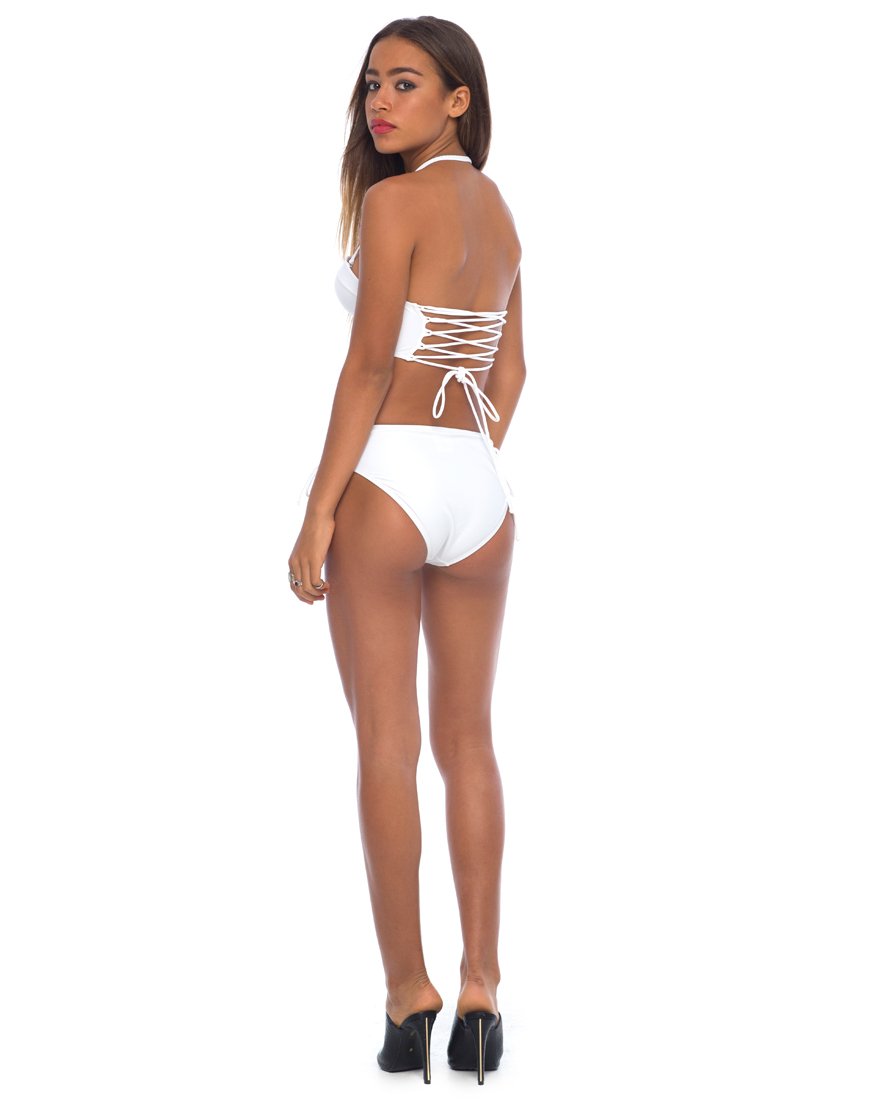 Bild von Torte Lace Up Bikini Bottoms in Weiß