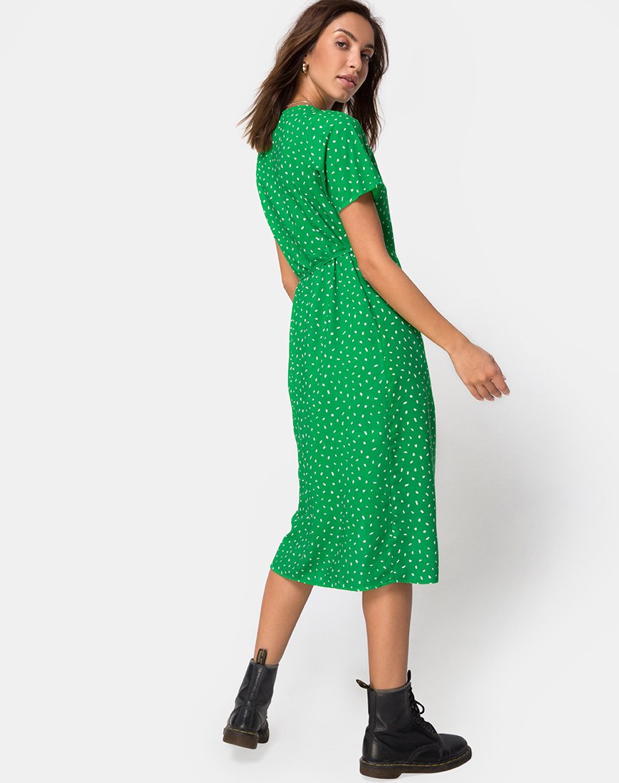 Trasti Wickelkleid in Mini Diana Dot Grün