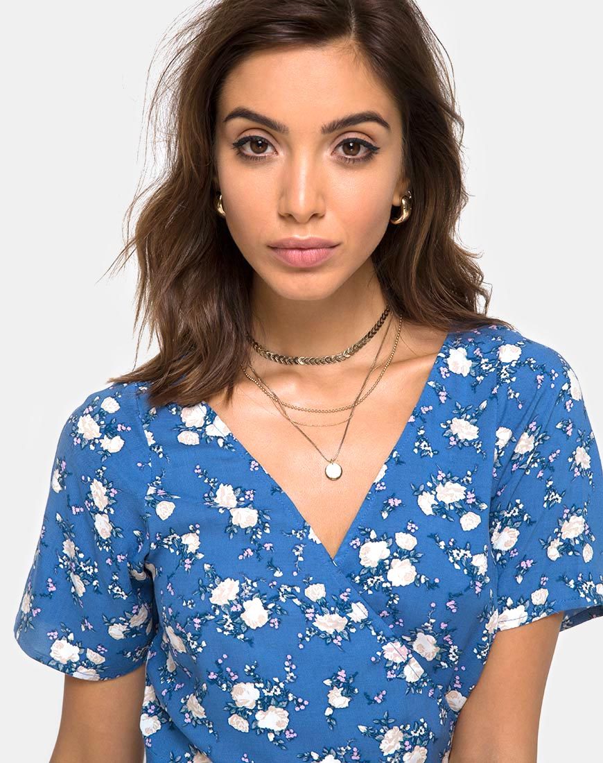 Trasti Midikleid in Soheila Floral Blau