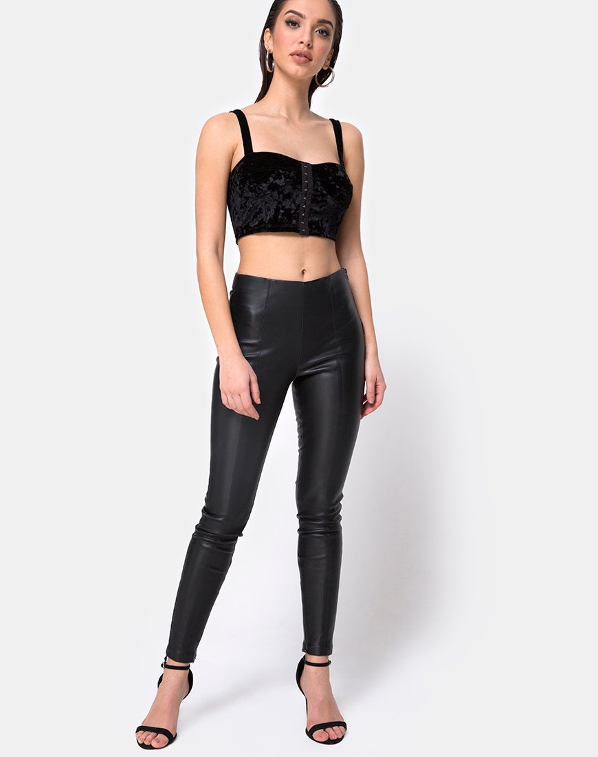 Image of Trata Crop Top aus Samt Schwarz