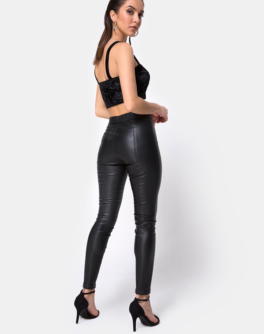Image of Trata Crop Top aus Samt Schwarz