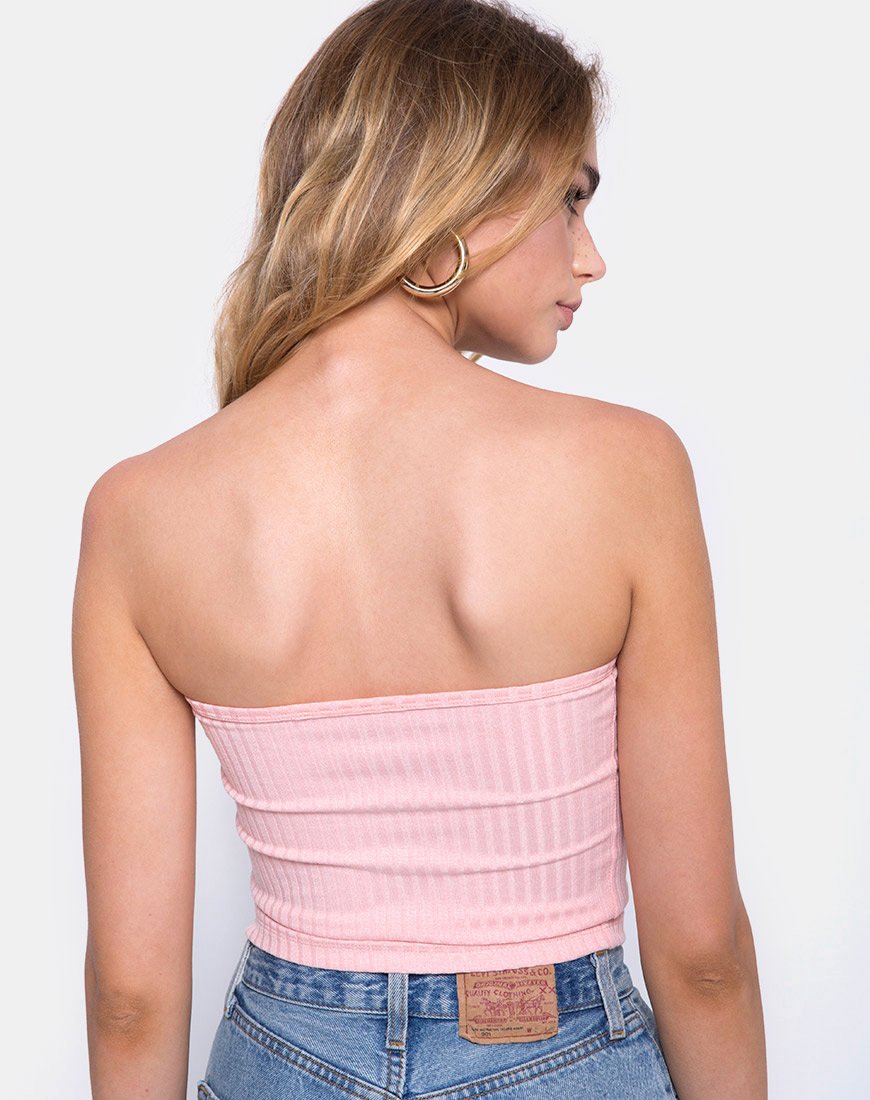 Röhrentop in geripptem Blush