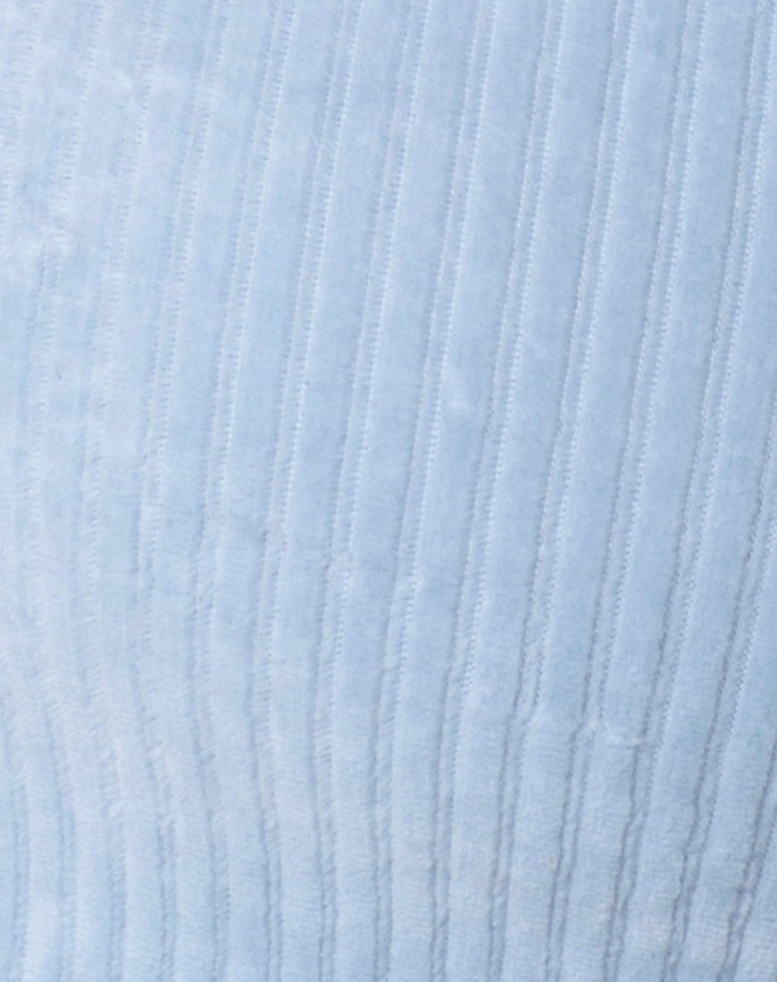 Bild von Tube Top aus flauschigem Strick in Babyblau
