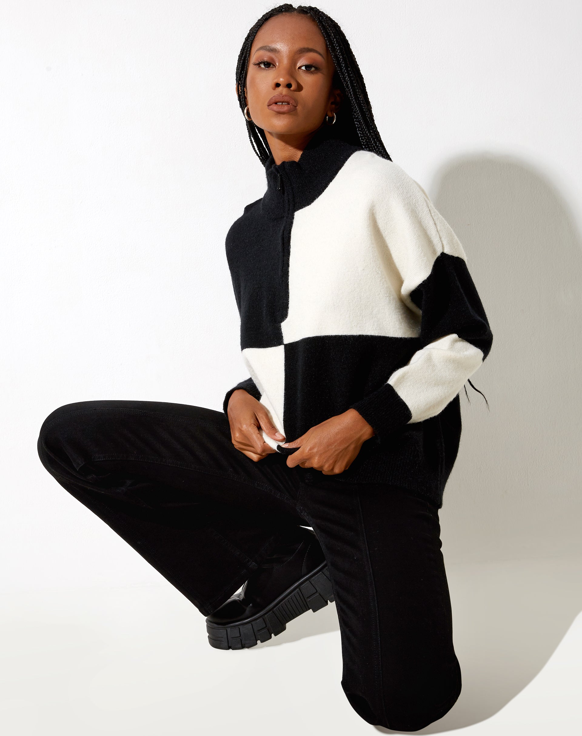 Image of Tusca Sweatshirt in Schwarz und Creme