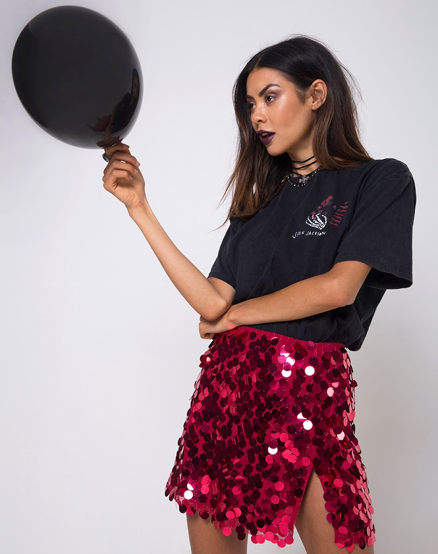 Bild von Helena Rock in Rot Kirsche Scheibe Pailletten