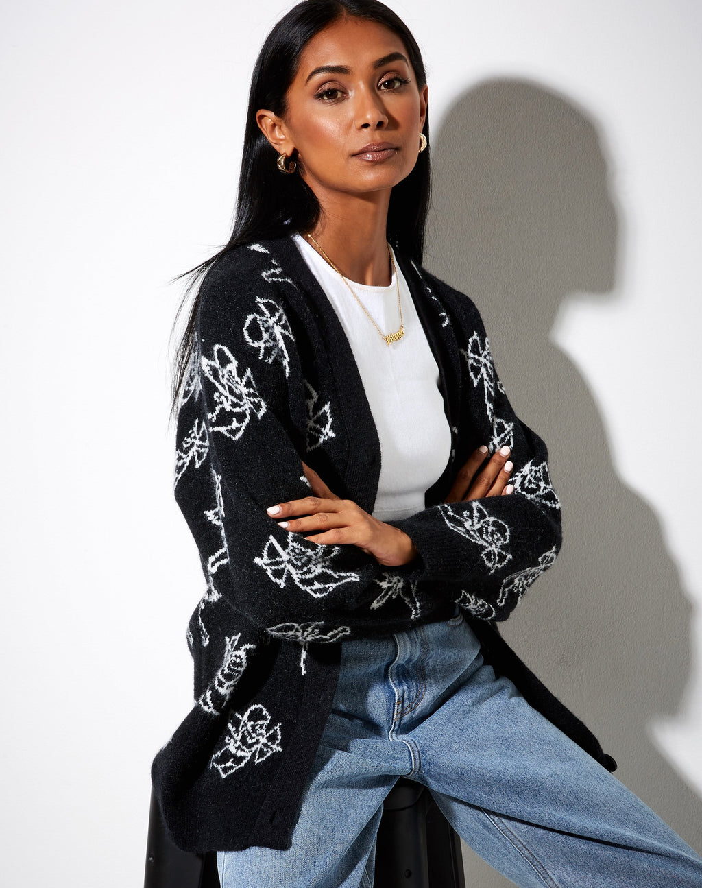 Ummi Strickjacke in Cherub Schwarz und Weiß