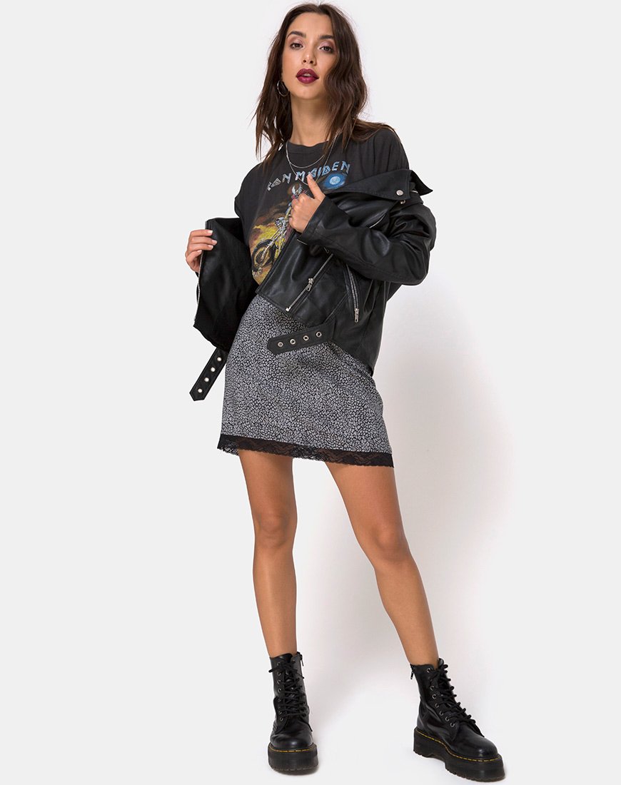 Bild von Urila Minirock in Ditsy Leopard Grau