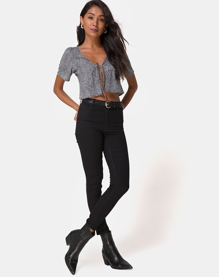 Image of Vaco Bluse in Ditsy Leopard Grau