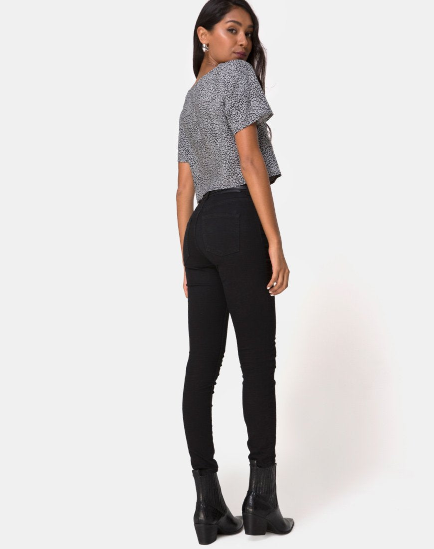 Image of Vaco Bluse in Ditsy Leopard Grau