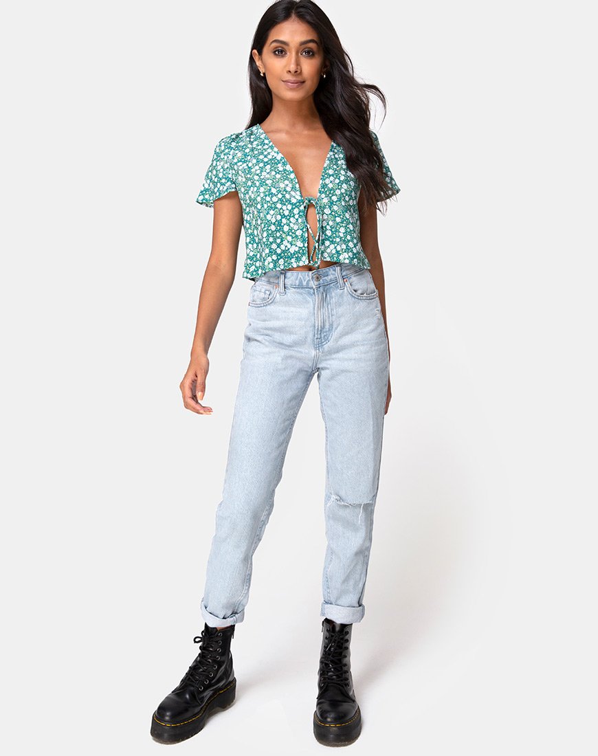 Image of Vaco Bluse mit Blumenmuster Grün