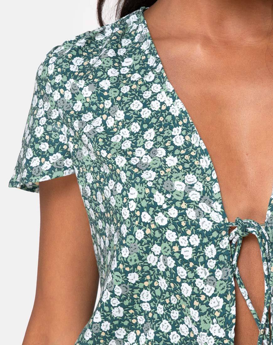 Image of Vaco Bluse mit Blumenmuster Grün