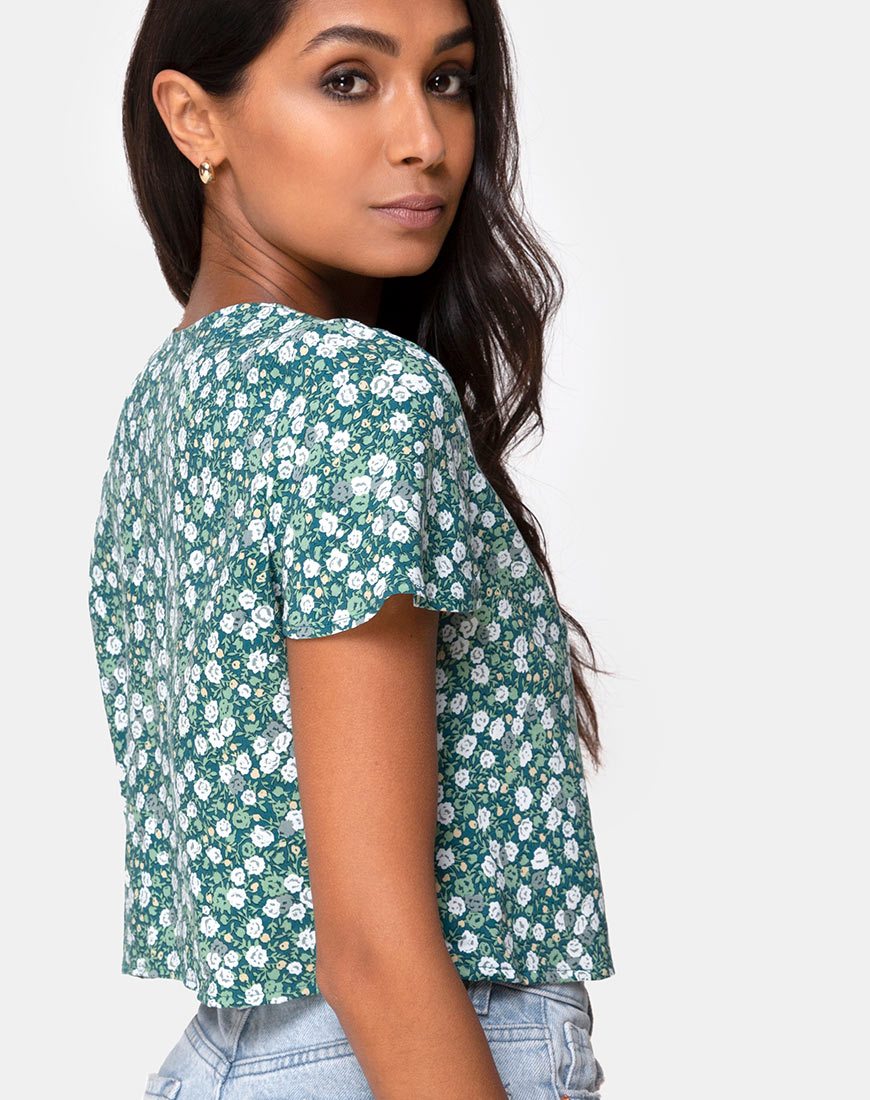 Image of Vaco Bluse mit Blumenmuster Grün