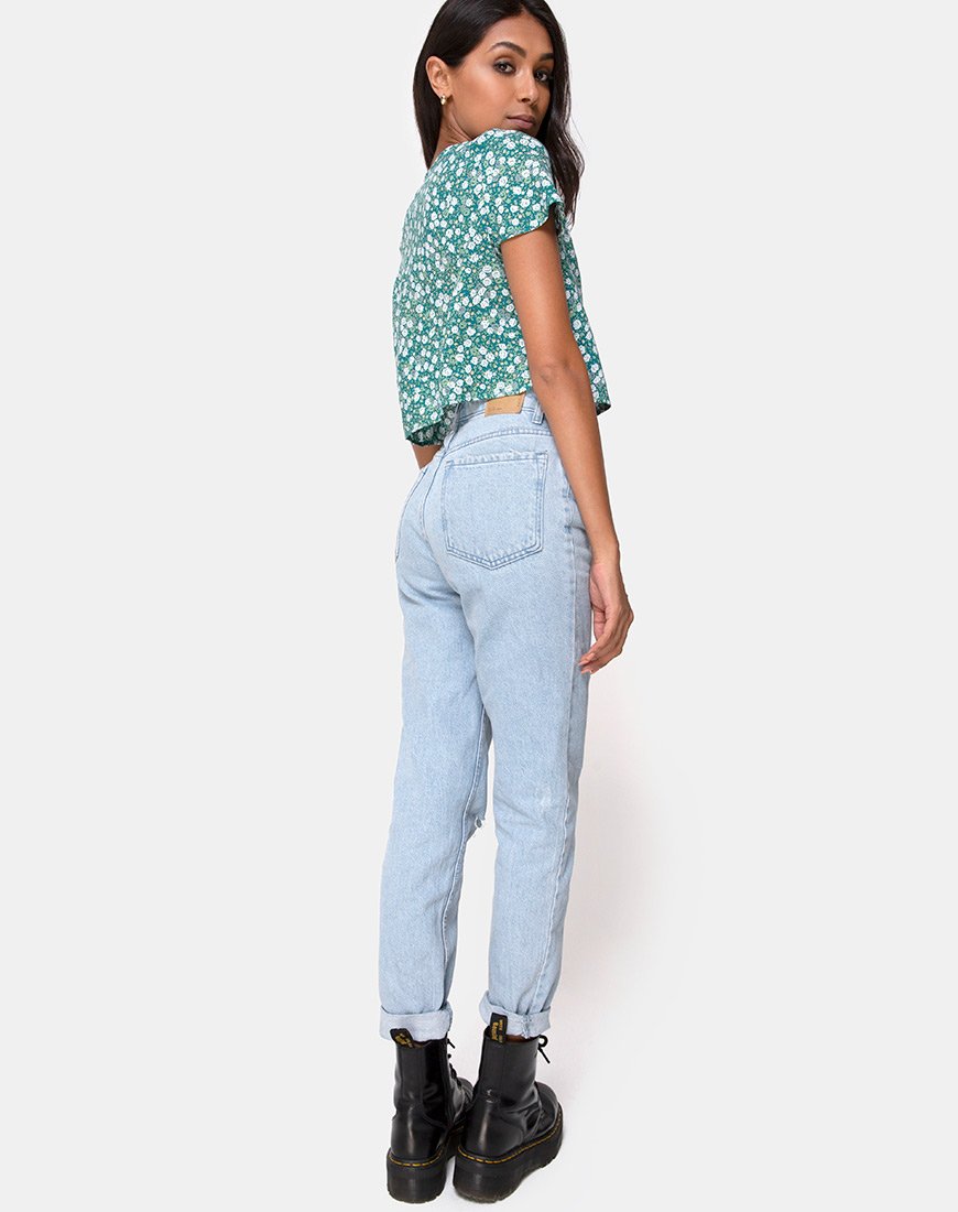 Image of Vaco Bluse mit Blumenmuster Grün