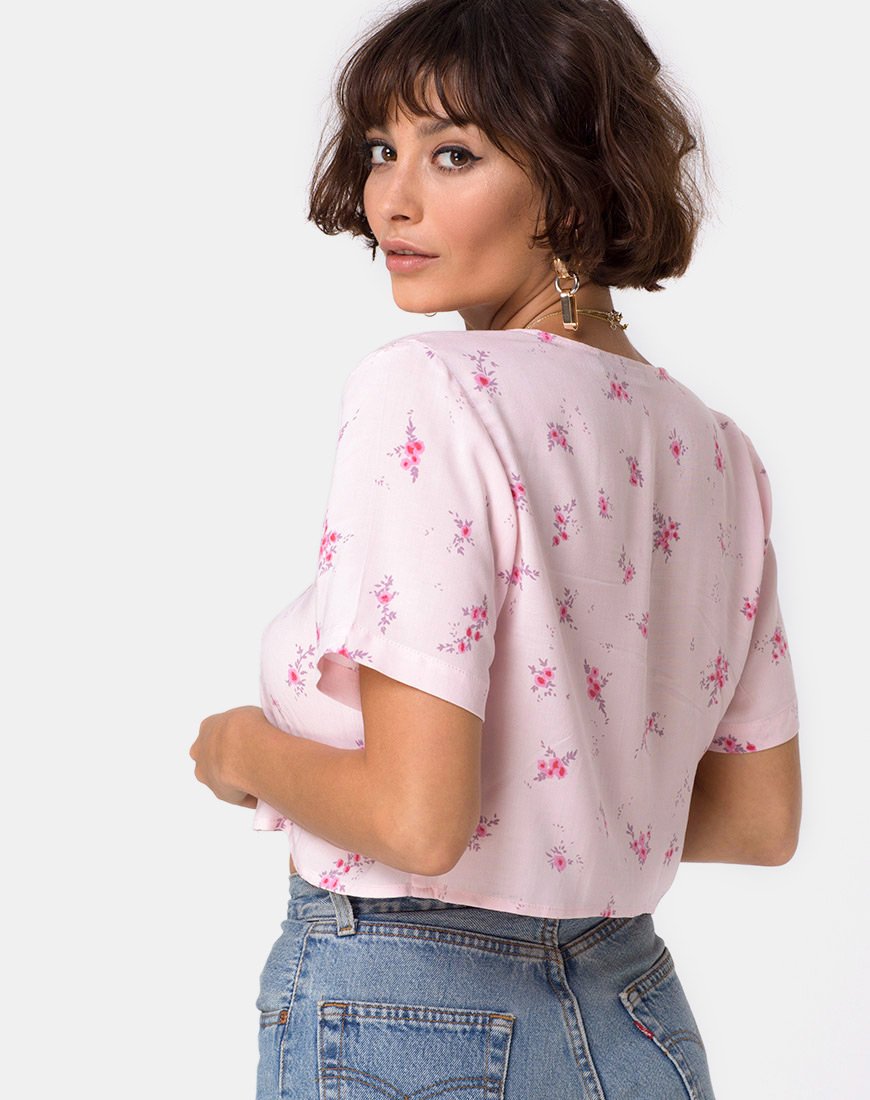 Vacoal Bluse in Forget Me Not Floral Rosa