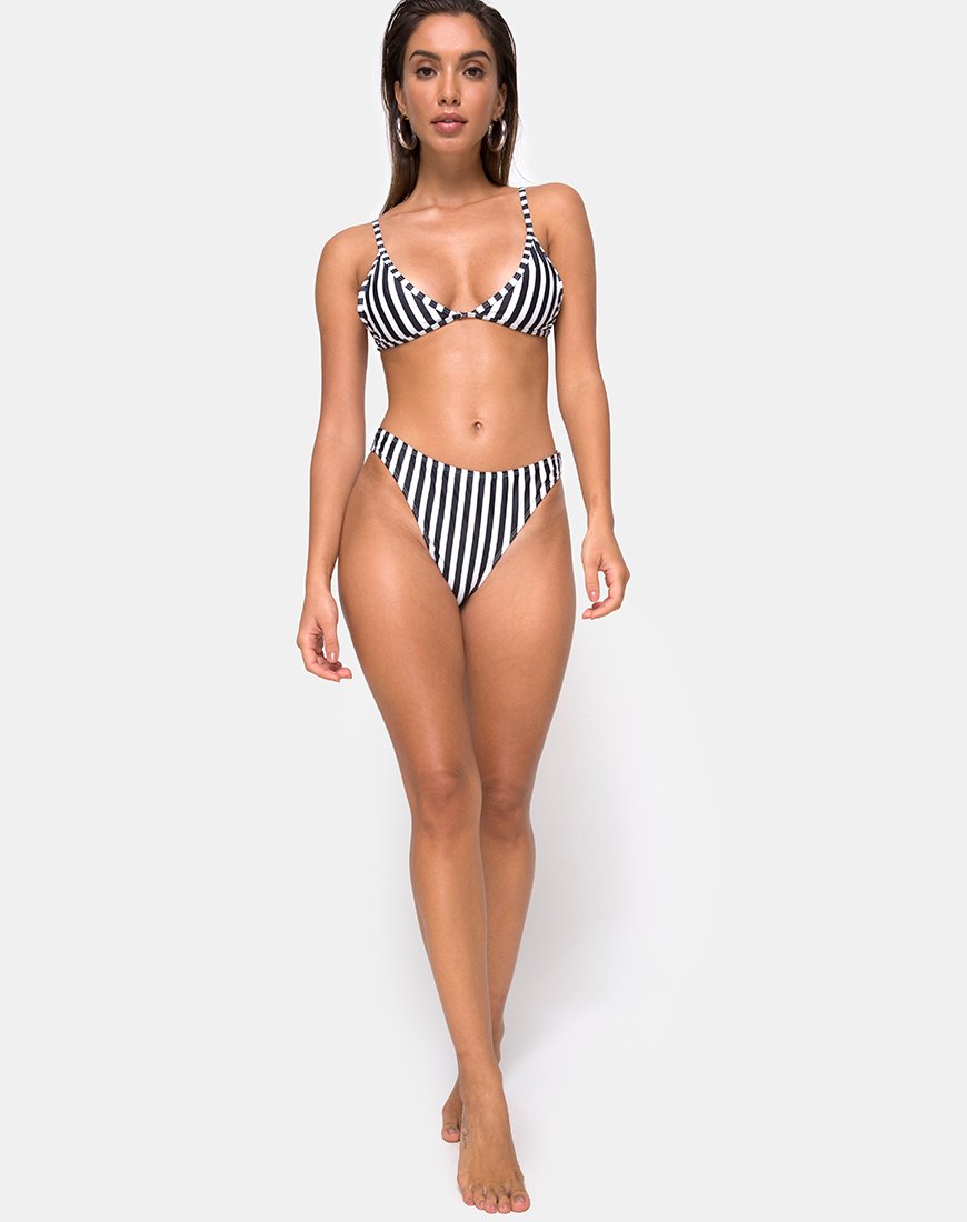 Image of Vader Bikinioberteil in Schwarz und Weiß gestreift