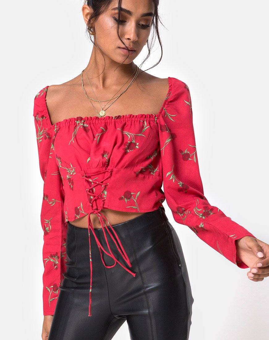 Valena-Top in Rouge-Rose-Rosa