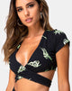 Image of Valiza Top in Schwarz mit Tribal-Repetition