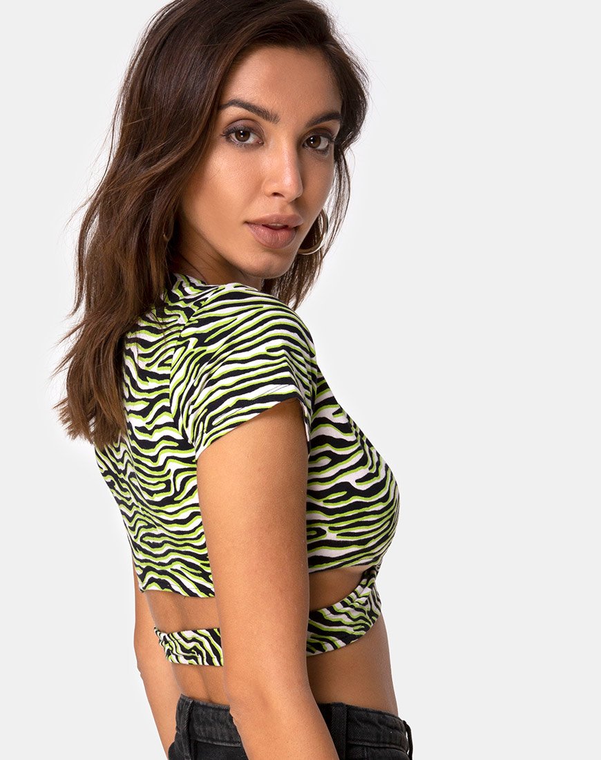 Bild von Valiza Top in Zebra Fluro Grün