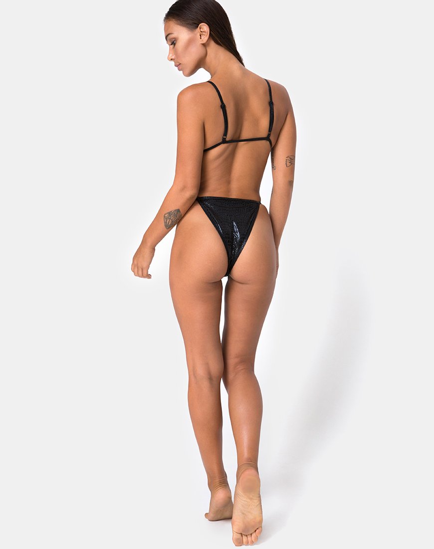 Bild von Valter Bikini Bottom in Schwarz Oil Snake