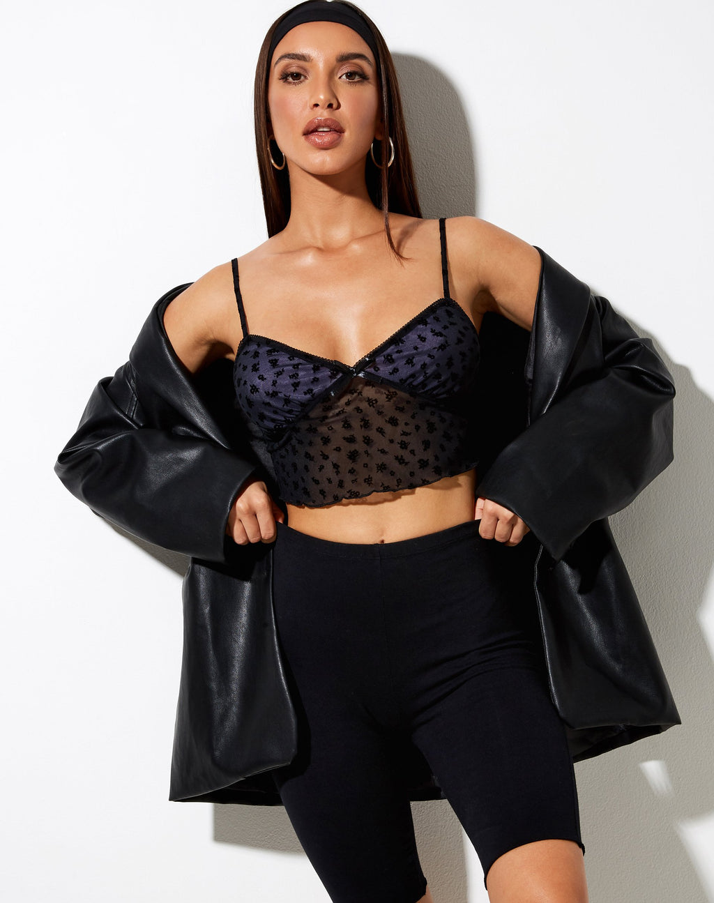 Vane Crop Top in zierlichem Gänseblümchen-Flock