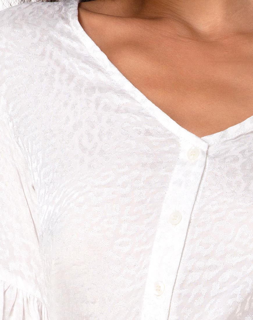 Bild von Vautier Top aus Satin Cheetah Ivory