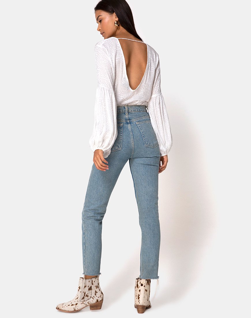 Bild von Vautier Top aus Satin Cheetah Ivory