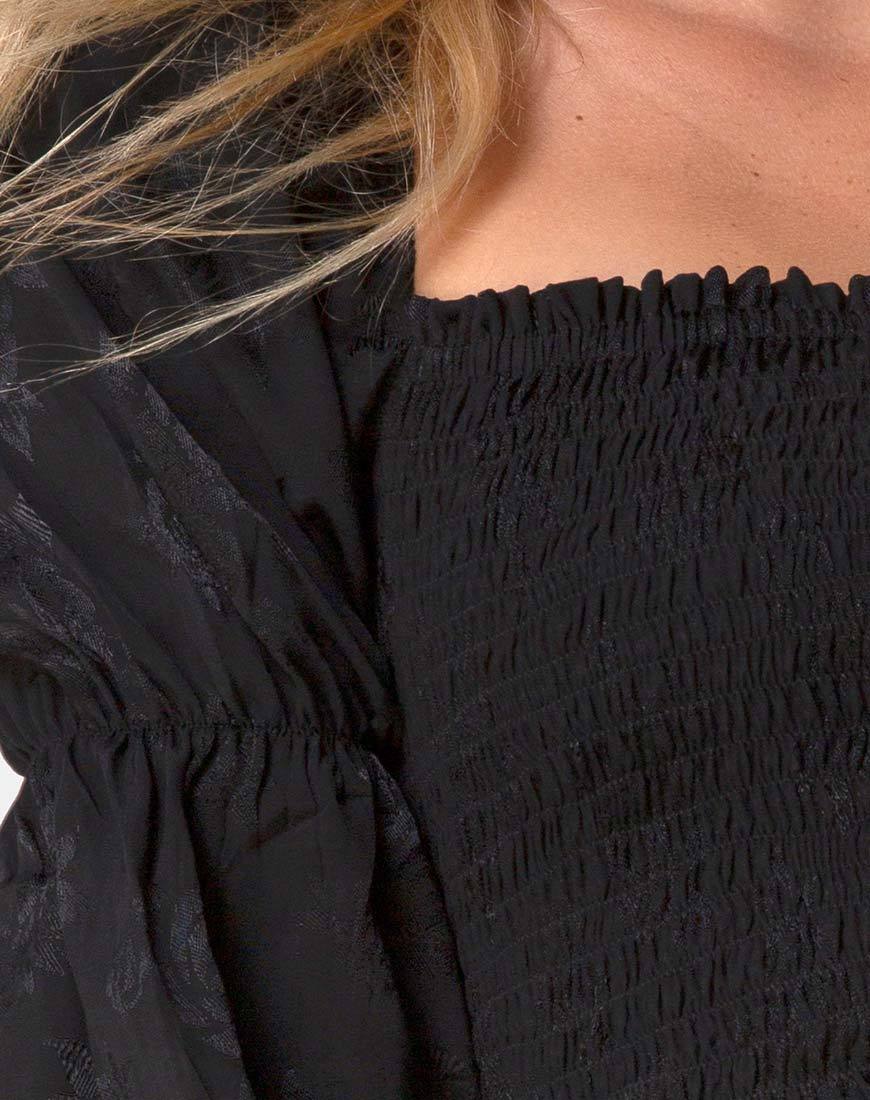 Image of Velina Crop Top in Satin Rose Schwarz