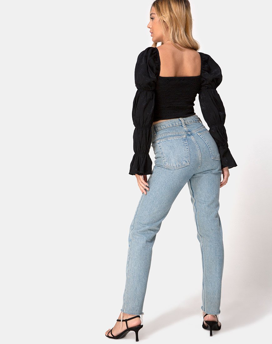 Image of Velina Crop Top in Satin Rose Schwarz