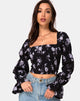 Image of Velina Top in Weiß Rose Schwarz