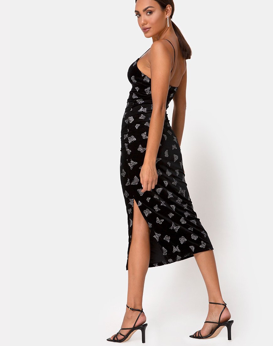 Image of Verdina Kleid Schwarz mit Glitter Schmetterling