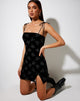 Image of Verso Bodycon Kleid in Schwarz Cupid Stamp Silber