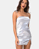 Image of Verso Bodycon Kleid aus Satin Eissilber