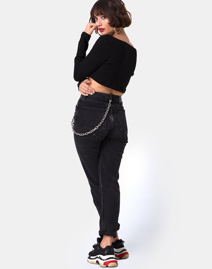Image von Vile Top in Rippe Schwarz