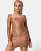 Bild von Vilan Bodycon Kleid in Leopard Sheen Net Caramel