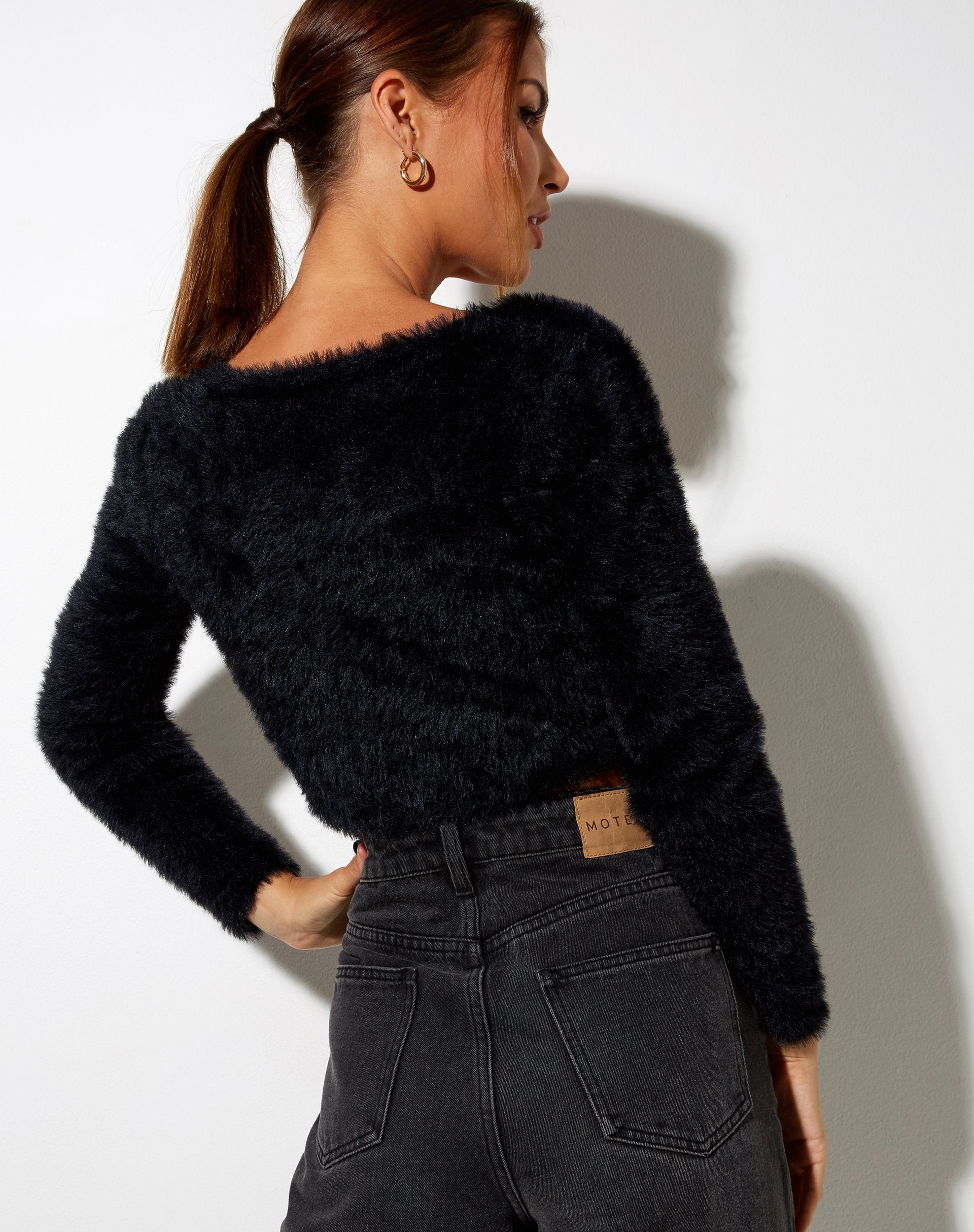 Image of Vima Cropped Cardigan aus Strick Schwarz