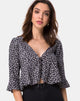 Image of Vinequa Bluse in Ditsy Rose Schwarz