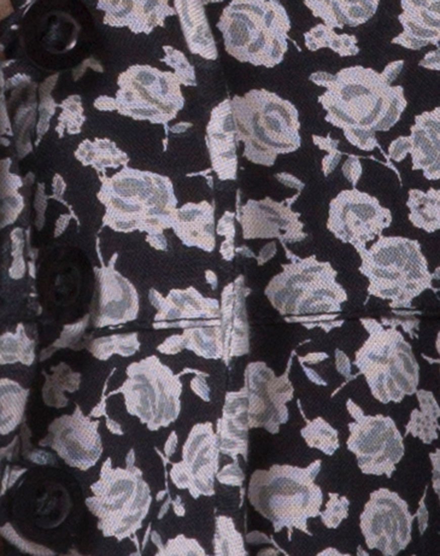 Image of Vinequa Bluse in Ditsy Rose Schwarz
