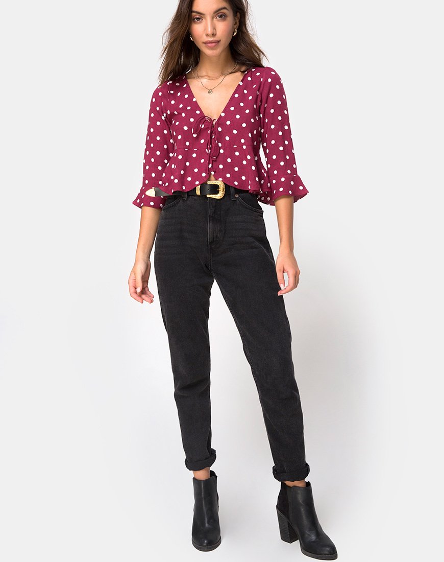 Vinequa Top in Medium Polka Wein