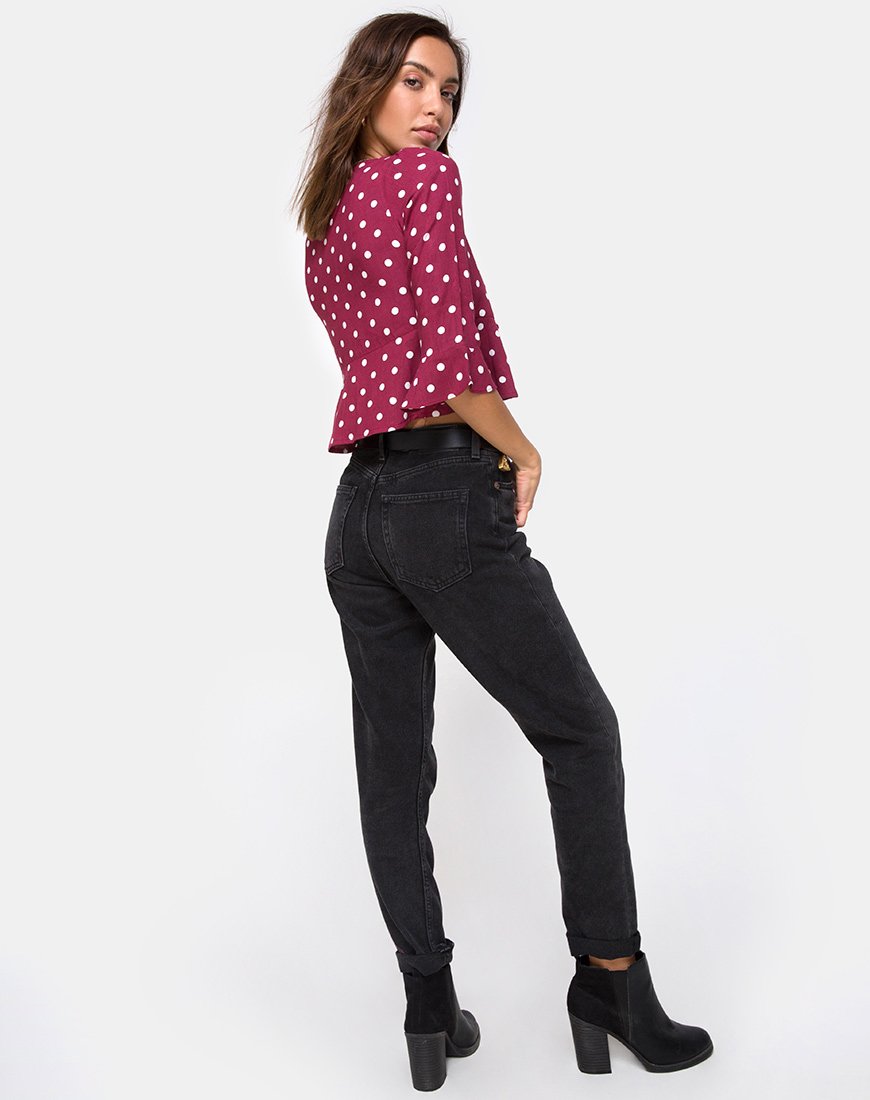 Bild von Vinequa Top in Medium Polka Wein