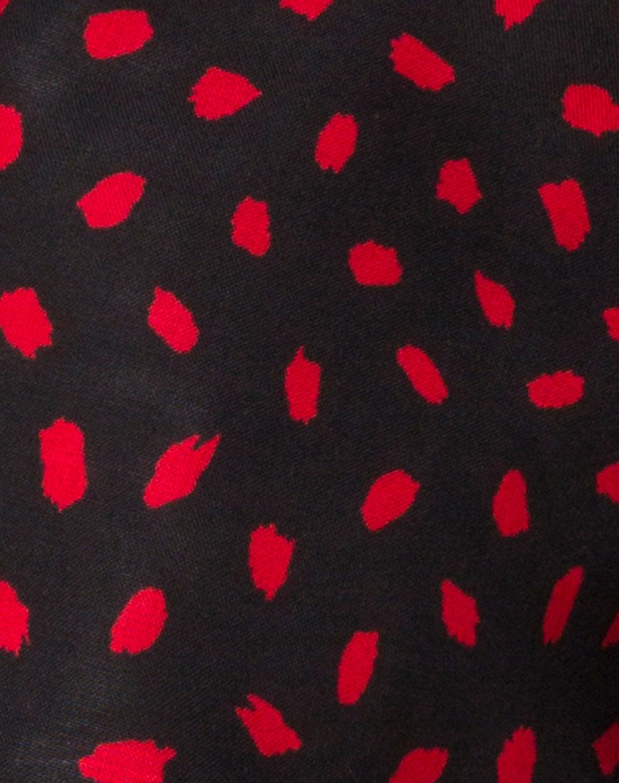 Image of Vinequa Top in Mini Diana Dot Schwarz und Rot