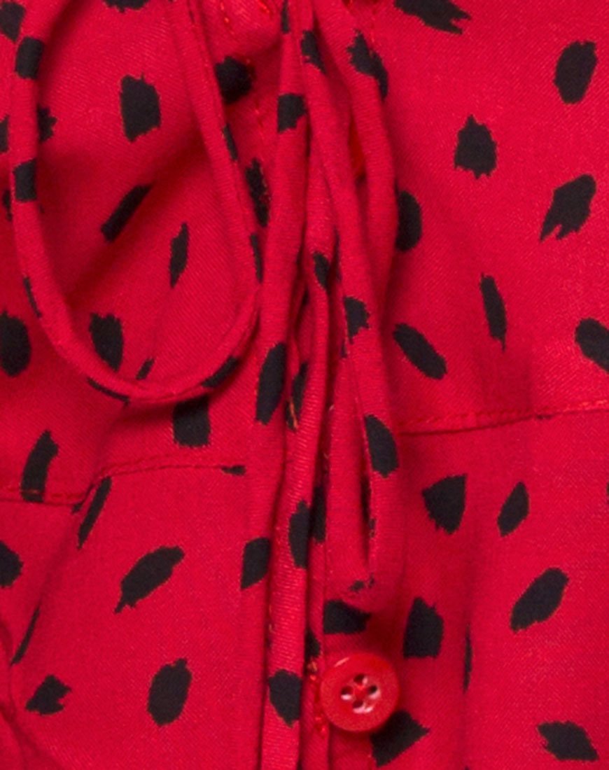 Image of Vinequa Top in Mini Diana Dot Rot und Schwarz